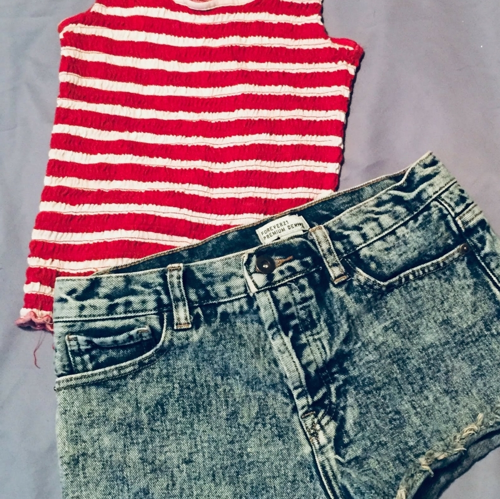 F21 Premium Denim Shorts Cutoff